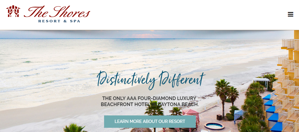 Resort website design marketing, The Shores Resort and Spa
